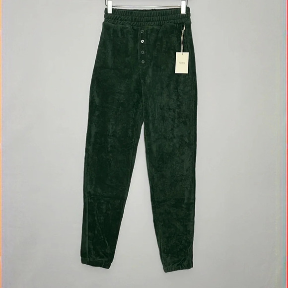 Tularosa Green Terry Jogger Lounge Pants - NEW - Size XS - Picture 2 of 9